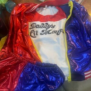 Harley Quinn Red and Blue Costume Jacket and Shorts